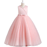 Kid Girl Princess Autumn Peng Yarn Catwalk Piano Host Dresses