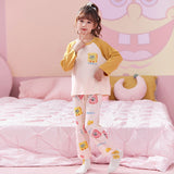 Kid Girl Sleepwear Spring Autumn Long Sleeves Loungewear Pajamas