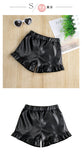 Kid Girls Fashion Leather Show Tall Slim Wide Leg Pants
