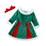 Kid Baby Girl Christmas Silver Fox Velvet Dresses