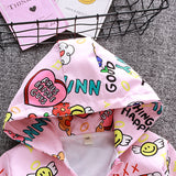 Kid Baby Girl Jacket Cardigan Windbreak Spring Print Cartoon Coats