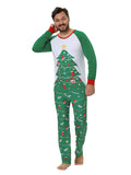 Family Christmas Parent-child Round Neck Long Sleeves Pajamas