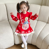 Kid Baby Girl Elsa Autumn and Winter Frozen Aisha Christmas Dress