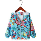 Kid Baby Girls Full Print Jacket Zip-up Spring Coats