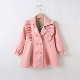 Kid Baby Girl Spring Autumn Leather Fashionable Long Coats