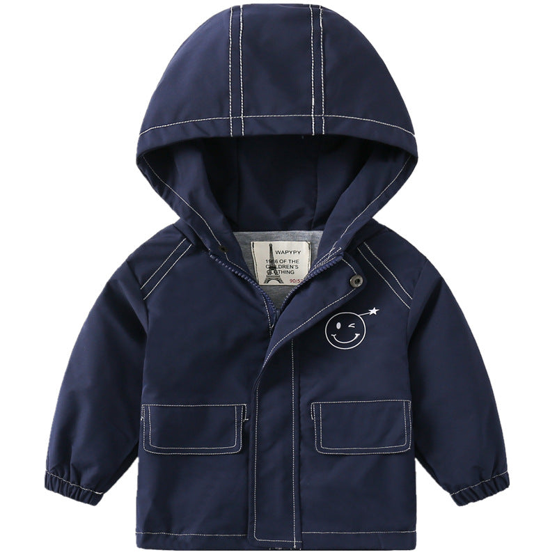 Kid Baby Boy Hooded Jacket Fall Zipper Jacket  Coat