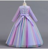 Kid Spring Autumn Long Sleeve Evening Princess Dress