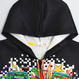 Kid Boys Hooded Digital Printed Zipper Coat Jacket