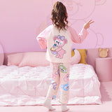 Kid Girl Sleepwear Spring Autumn Long Sleeves Loungewear Pajamas