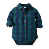 Baby Boy Suit Plaid Halter Overalls Newborn 4 Pcs Sets