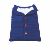 Baby Button Outdoor Cart Wool Knit Fleece Thickened Thermal Sleeping Pajamas