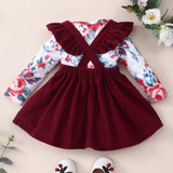 Spring Baby Girl Floral Print Little Lady Valentine's Day 2 Pcs Sets