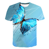 Kid Boy Girl Short Sleeve Beautiful Butterfly 3D Printing Cool Loose T-shirt