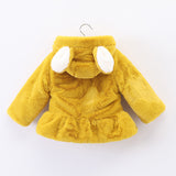 Baby Girl Cotton Short Ears Rabbit Embroidered Cute Thick Coats