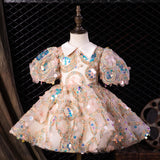 Kid Baby Girl Wedding Little Sequins Evening Dress