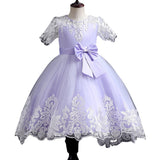 Kid Girl Princess Dress Lace Bow Wedding Dresses