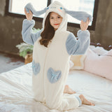 Kid Girls Autumn Winter One-piece Flannel Thickened Pajamas