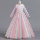 Kid Spring Autumn Long Sleeve Evening Princess Dress