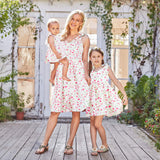 Family Matching Mother-daughter Parent-child Lovely Floral Dresses