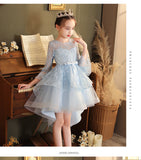 Kid Girl Pompous Trumpet Sleeves Princess Dress