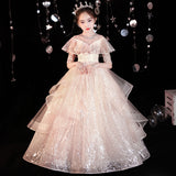 Kid Girl Princess Fluffy Yarn Formal Dresses