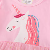 Kid Baby Girls Short Sleeve New Summer Unicorn Dresses
