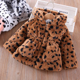 Kid Baby Girl Leopard-print Hooded Warm Autumn Coat