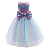 Kid Baby Girl Sleeveless Mesh Laser Mermaid Princess Puffy Dress