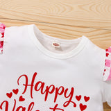 Valentine's Day Baby Girl Strap Suits 2 Pcs Set