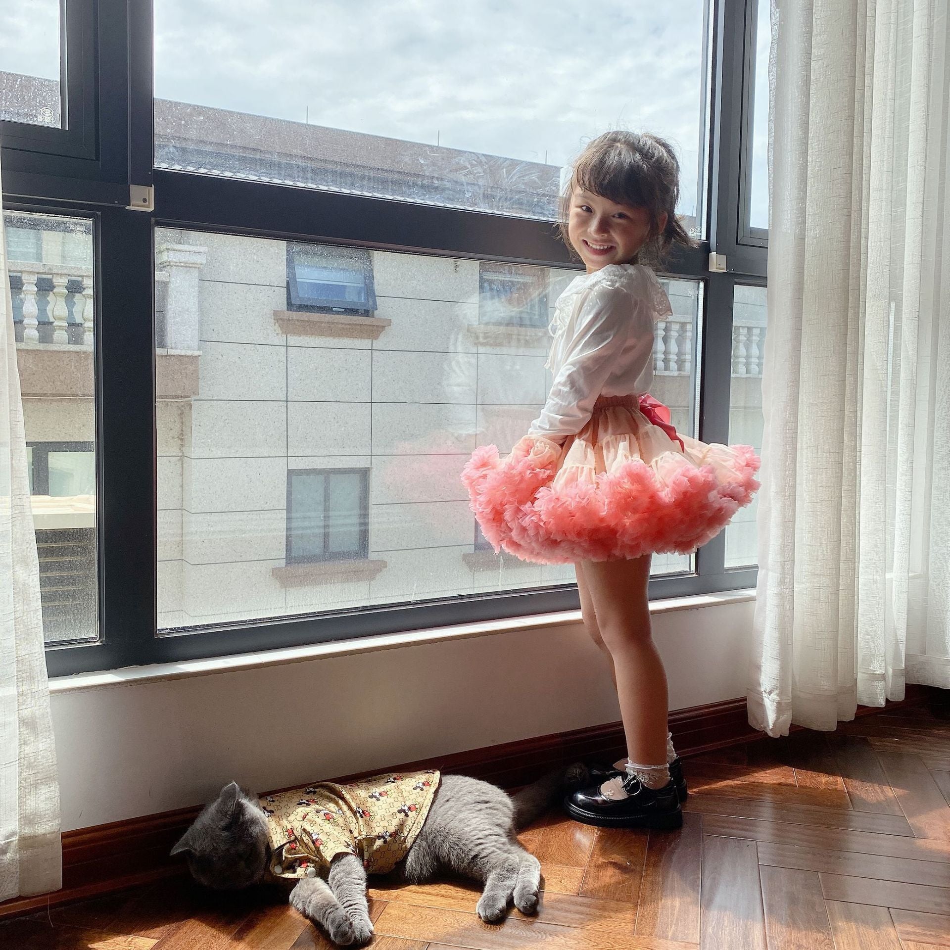 Kid Baby Girls Performance Princess Gauze Pompous Skirts