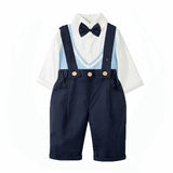 Baby Boy Suit Gentleman Halter Suit Long Sleeve Crawl 2 Pcs Sets