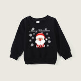 Family Matching Thermal Cute Cartoon Christmas Snowflake Print Sweatshirt