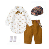 Baby Boy Gentleman Spring Long-sleeve Triangle Suit 2 Pcs