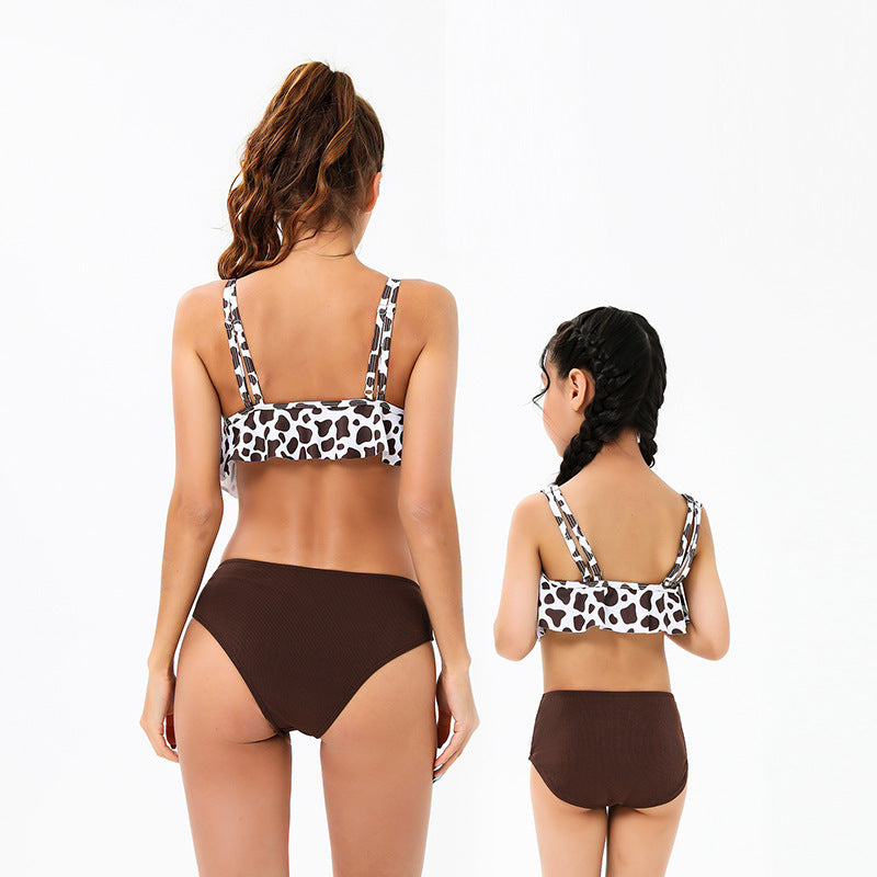 Family Matching Mother-daughter Split Bikini Leopard Print Sexy Swimsuit