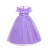 Kid Girl Princess Fashionable Pompous Gauze Flower Wedding Piano Dresses