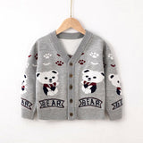 Kid Baby Boy Autumn Sweater Bear Knitting Cardigan