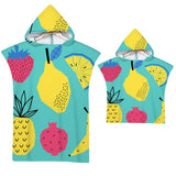 Kids Baby Tropical Fruit Microfiber Hooded Beach Towel Quick-Dry Wearable Pajamas