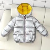 Kid Baby Boy Girl Down Jacket Silver Walk-in Space Extra Thick Coat