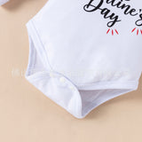 Baby Girl First Valentine Love Pleated Lace 4 Pcs Sets