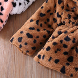 Kid Baby Girl Leopard-print Hooded Warm Autumn Coat