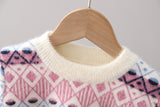 Kid Baby Girl Sweater Bow Knit Sweet Diamond Tops