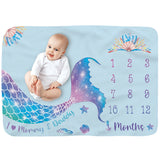 Baby Monthly Record Growth Milestone Blanket Flannel Floral Pajamas