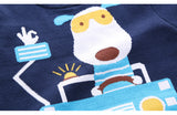 Kid Baby Boy Round Neck Cotton Dog Car Sweater