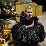 Kid Baby Girl Princess Star Mesh Pompous Birthday Dresses