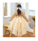 Kid Girls Spring Autumn Long Sleeved Trailing Sequins Dresses