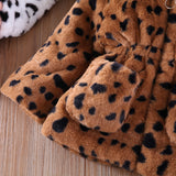 Kid Baby Girl Leopard-print Hooded Warm Autumn Coat