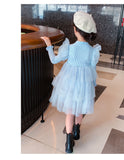Kid Baby Girl Princess Autumn Knitted Sequins Cake Dress