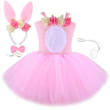Easter Bunny Pink Kid Baby Girl Unicorn Tutu Mesh Dresses