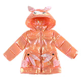 Kid Baby Girl Winter Cartoon Bright Skin Velvet Warm Down Padded Coats