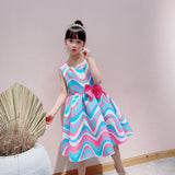 Kid Baby Girl Satin Sundress Printed Casual Dresses